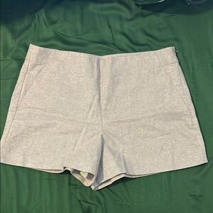 LOFT Cream High Waist Shorts with Tailored Design